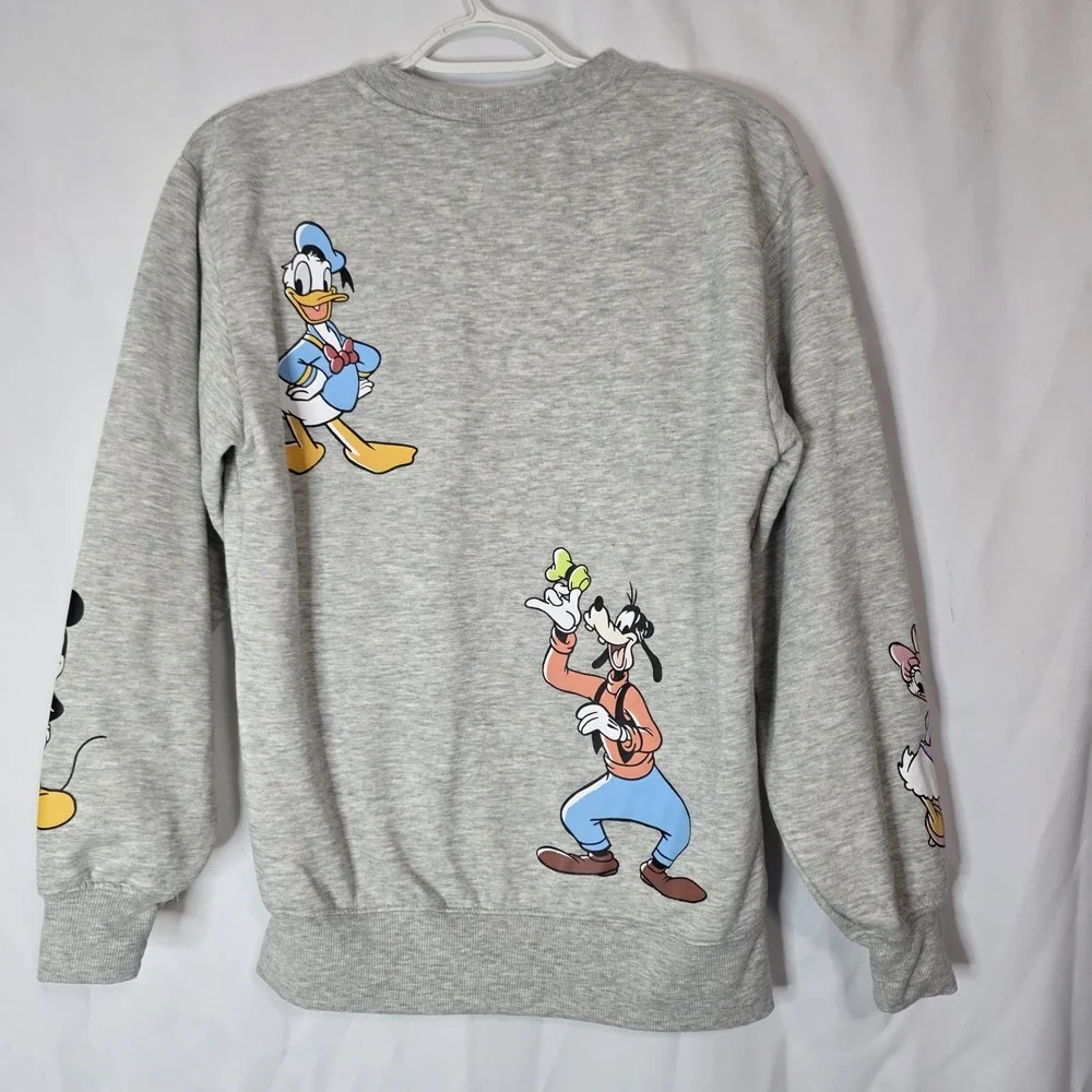 Disney Mickey Minnie Goofy Pluto Graphic Sweatshirt Small Gray‎ Crewneck - Picture 8 of 9